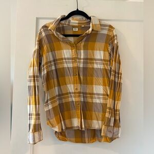 Uniqlo Yellow and Brown Women’s Flannel